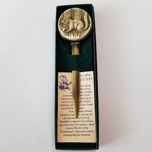 Philip Schuyler NA Artist Squirrel Design Hand Stained Bronze Letter Opener
